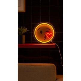 Light Me Up - Φωτιστικό Τοίχου NEON Emoji Kiss
