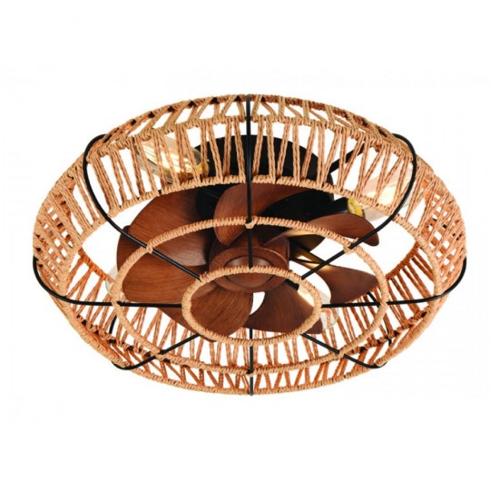 Lineme - Ανεμιστήρας Οροφής Με Φως Kar Ø50cm Rattan