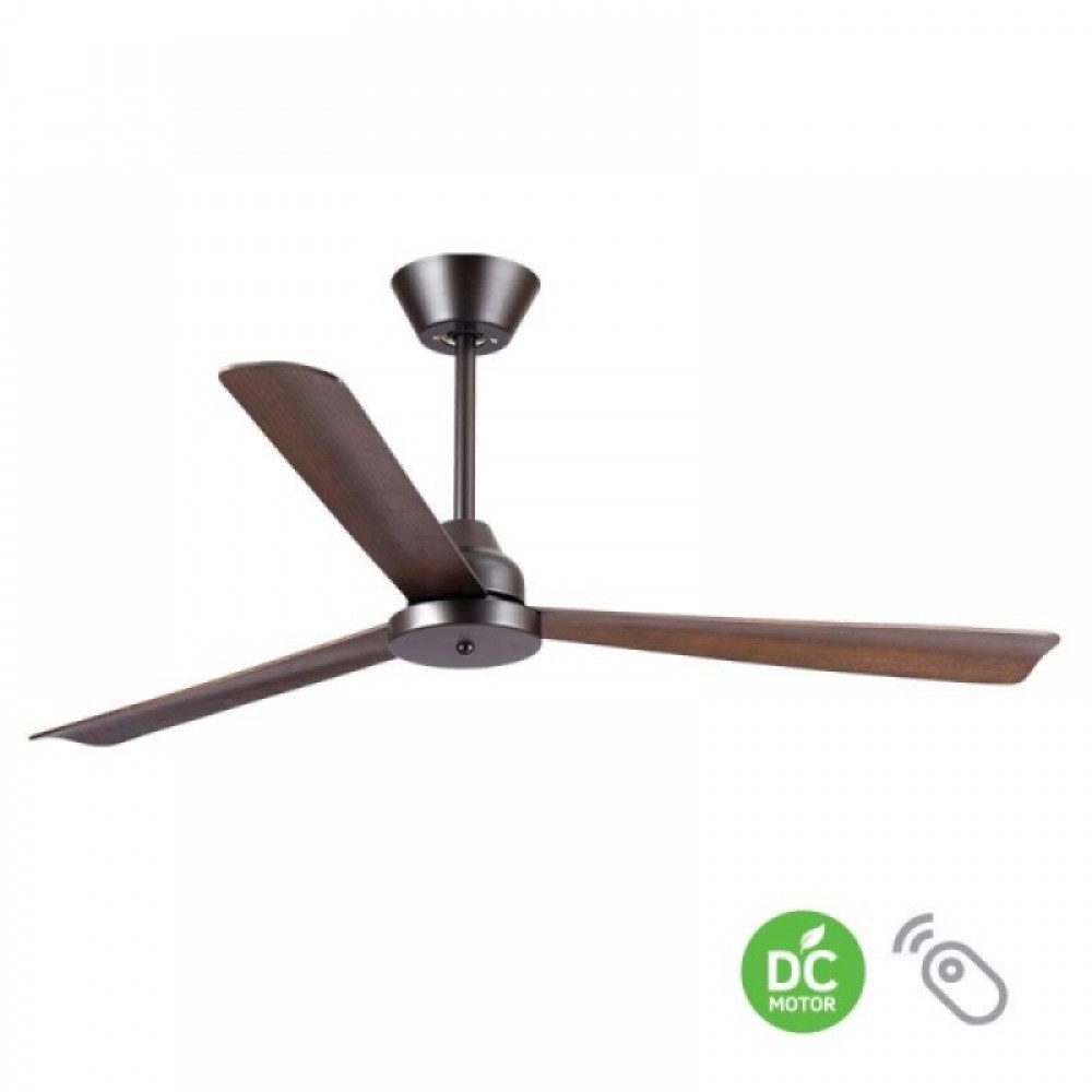 Lineme - Ανεμιστήρας Οροφής Alisio Καφέ Με 3 Ξύλινα Πτερύγια