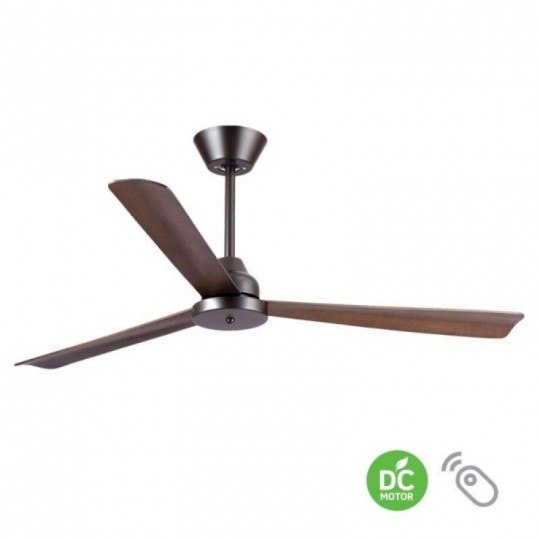 Lineme - Ανεμιστήρας Οροφής Alisio Καφέ Με 3 Ξύλινα Πτερύγια