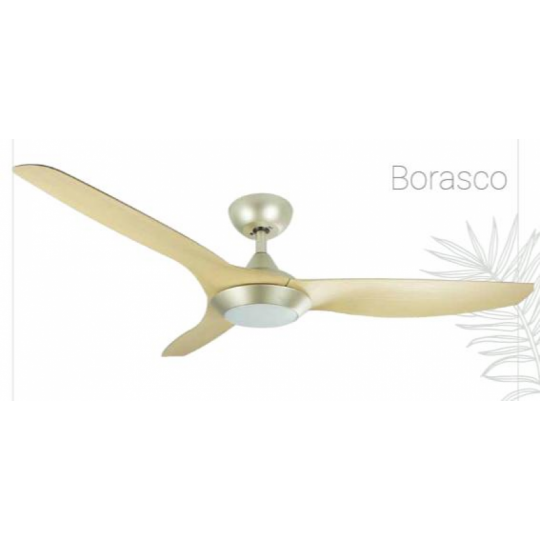 Lineme - Ανεμιστήρας Οροφής Borasco 52'' Νικελ Με Πλαστικά Πτερύγια Εφε Ξύλου 106cm