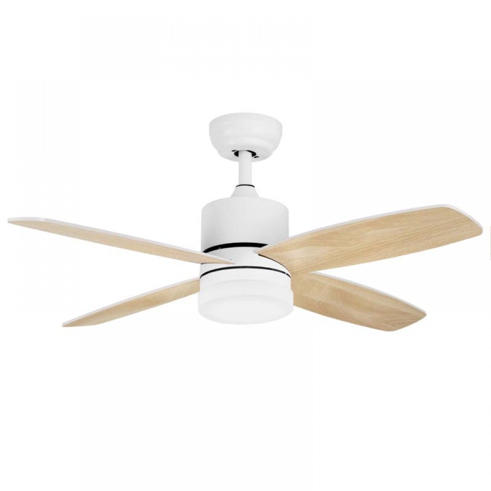 Lineme - Ανεμιστήρας Οροφής Με Φως Και Τηλεχειριστήριο Ostro LED 18W Ξύλινο - Λευκό