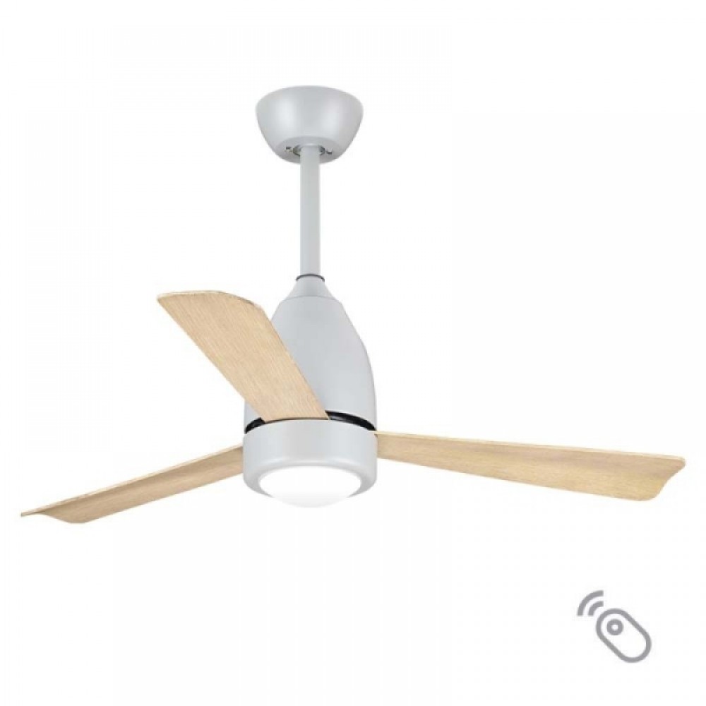 Lineme - Ανεμιστήρας Οροφής Με Φως Kona LED 18W Γκρι Με 3 Ξύλινα Πτερύγια