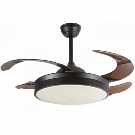 Lineme - Ανεμιστήρας Οροφής Με Φως Minuano Καφέ LED 36W Με 4 Πτερύγια