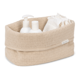  Little Dutch - Καλαθάκι Αλλαξιέρας Πλεκτό Pure Soft Beige 25x15cm
