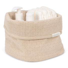  Little Dutch - Καλαθάκι Αλλαξιέρας Πλεκτό Pure Soft Beige 15x15cm