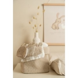  Little Dutch - Καλαθάκι Αλλαξιέρας Πλεκτό Pure Soft Beige 15x15cm