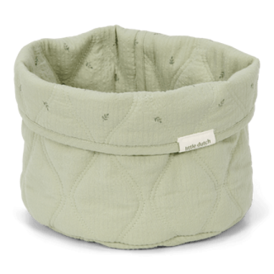  Little Dutch - Καλαθάκι Αλλαξιέρας Καπιτονέ Pure Sage 20x15cm