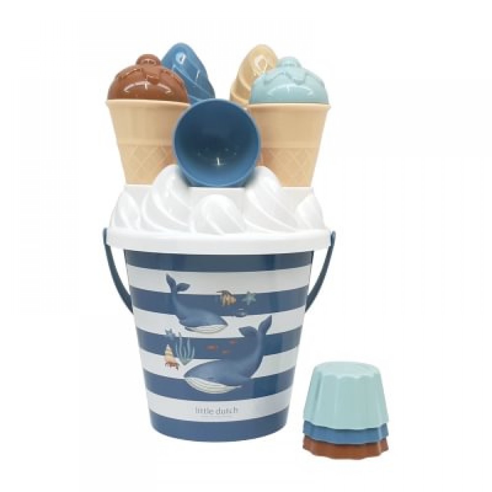 Little Dutch - Σετ Κουβαδάκια Παραλίας Ice Cream Ocean World Μπλε