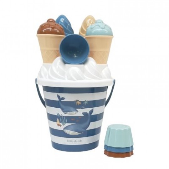 Little Dutch - Σετ Κουβαδάκια Παραλίας Ice Cream Ocean World Μπλε