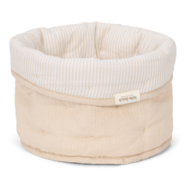  Little Dutch - Καλαθάκι Αλλαξιέρας Καπιτονέ Pure Soft Beige Stripes 20x15cm
