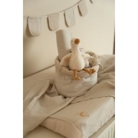  Little Dutch - Καλαθάκι Αλλαξιέρας Καπιτονέ Pure Soft Beige Stripes 20x15cm