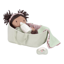 Little Dutch - Υφασμάτινη Κούκλα Μωρό Σε Καλαθούνα Evi 30cm