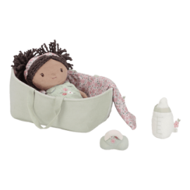 Little Dutch - Υφασμάτινη Κούκλα Μωρό Σε Καλαθούνα Evi 30cm