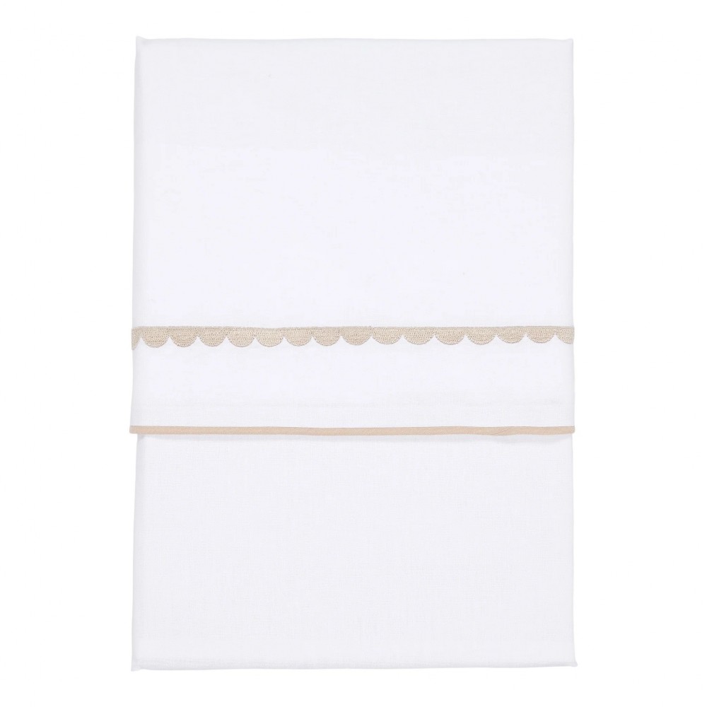 Little Dutch - Σεντόνι Για Λίκνο Με Κέντημα Beige Rounded 70x100cm