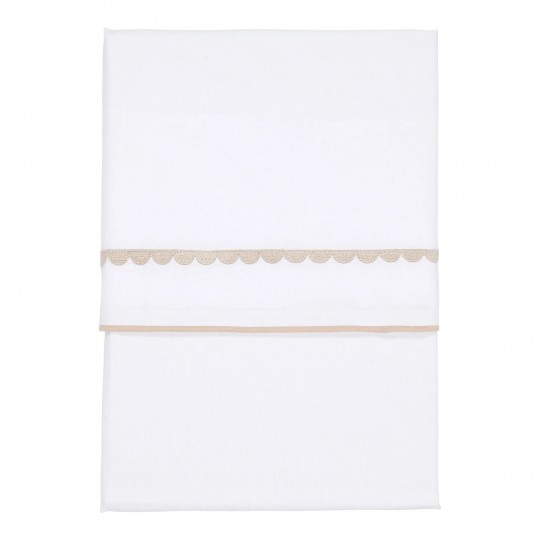 Little Dutch - Σεντόνι Για Λίκνο Με Κέντημα Beige Rounded 70x100cm