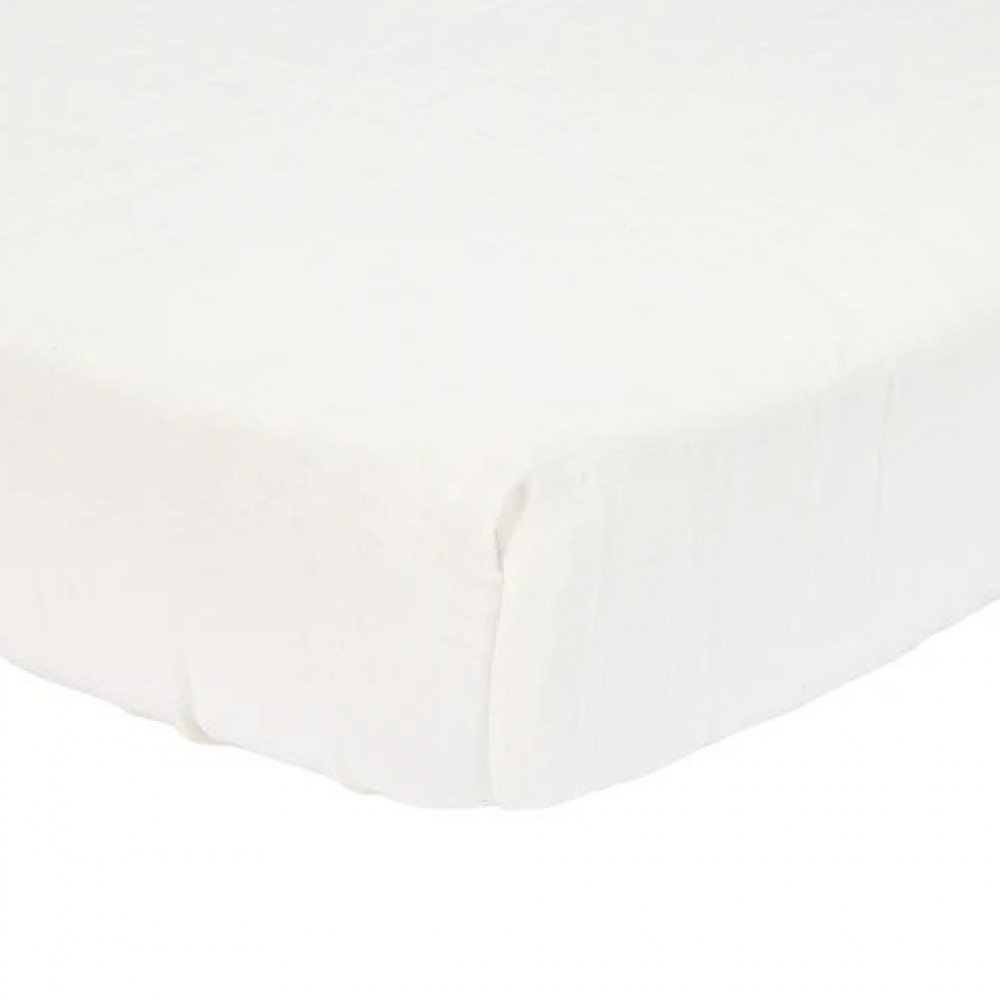 Little Dutch - Σεντόνι Από Μουσελίνα Με Λάστιχο Soft White 60x120cm