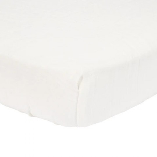 Little Dutch - Σεντόνι Από Μουσελίνα Με Λάστιχο Soft White 60x120cm