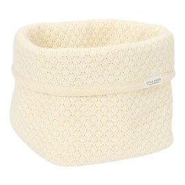 Little Dutch - Καλαθάκι Αλλαξιέρας Πλεκτό Pure Soft White 15x15cm