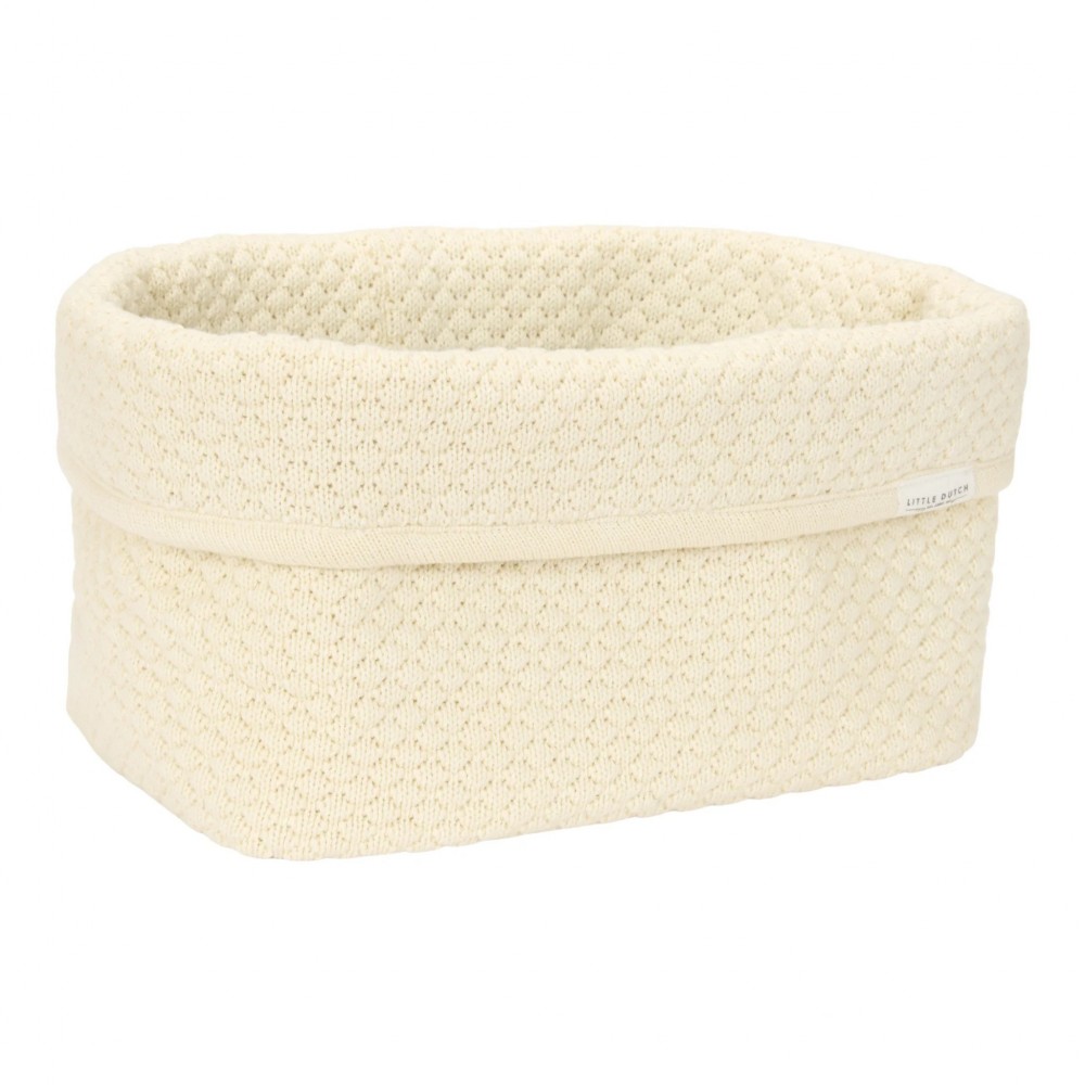  Little Dutch - Καλαθάκι Αλλαξιέρας Πλεκτό Pure Soft White 25x15cm
