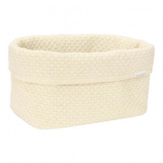  Little Dutch - Καλαθάκι Αλλαξιέρας Πλεκτό Pure Soft White 25x15cm