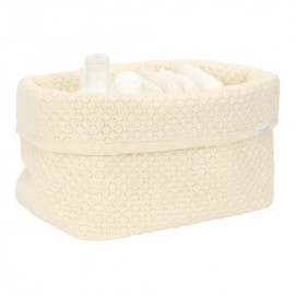  Little Dutch - Καλαθάκι Αλλαξιέρας Πλεκτό Pure Soft White 25x15cm