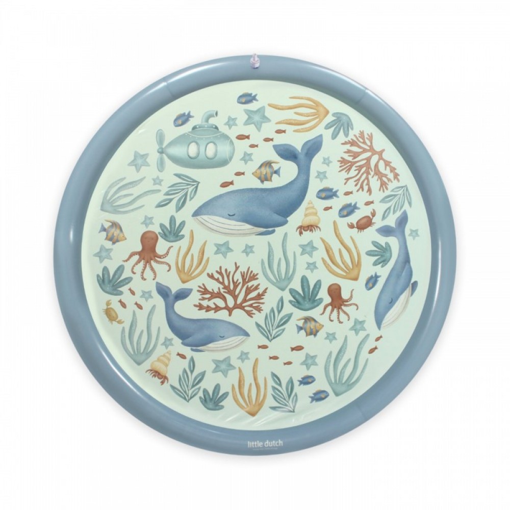 Little Dutch - Φουσκωτό Στρώμα Παιχνιδιού Sprinkler Ocean World Blue 150cm