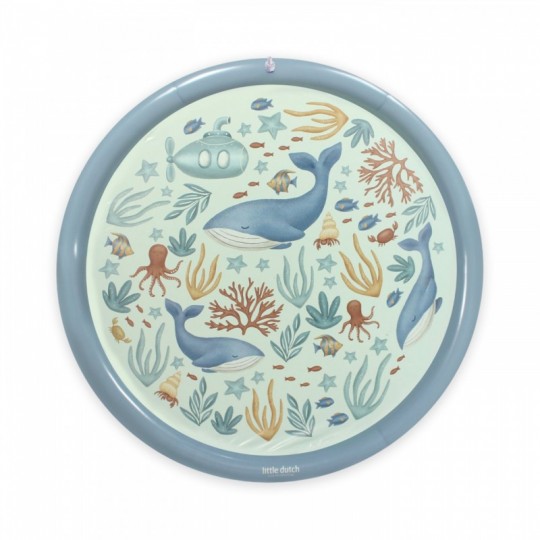 Little Dutch - Φουσκωτό Στρώμα Παιχνιδιού Sprinkler Ocean World Blue 150cm
