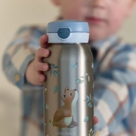 Little Dutch - Ανοξείδωτο Μπουκάλι Flip-Up Campus Forest Friends 600ml