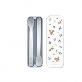 Little Dutch - Σετ 2 Κουταλάκια Φαγητού Με Θήκη Mio Forest Friends