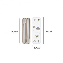 Little Dutch - Σετ 2 Κουταλάκια Φαγητού Με Θήκη Mio Forest Friends