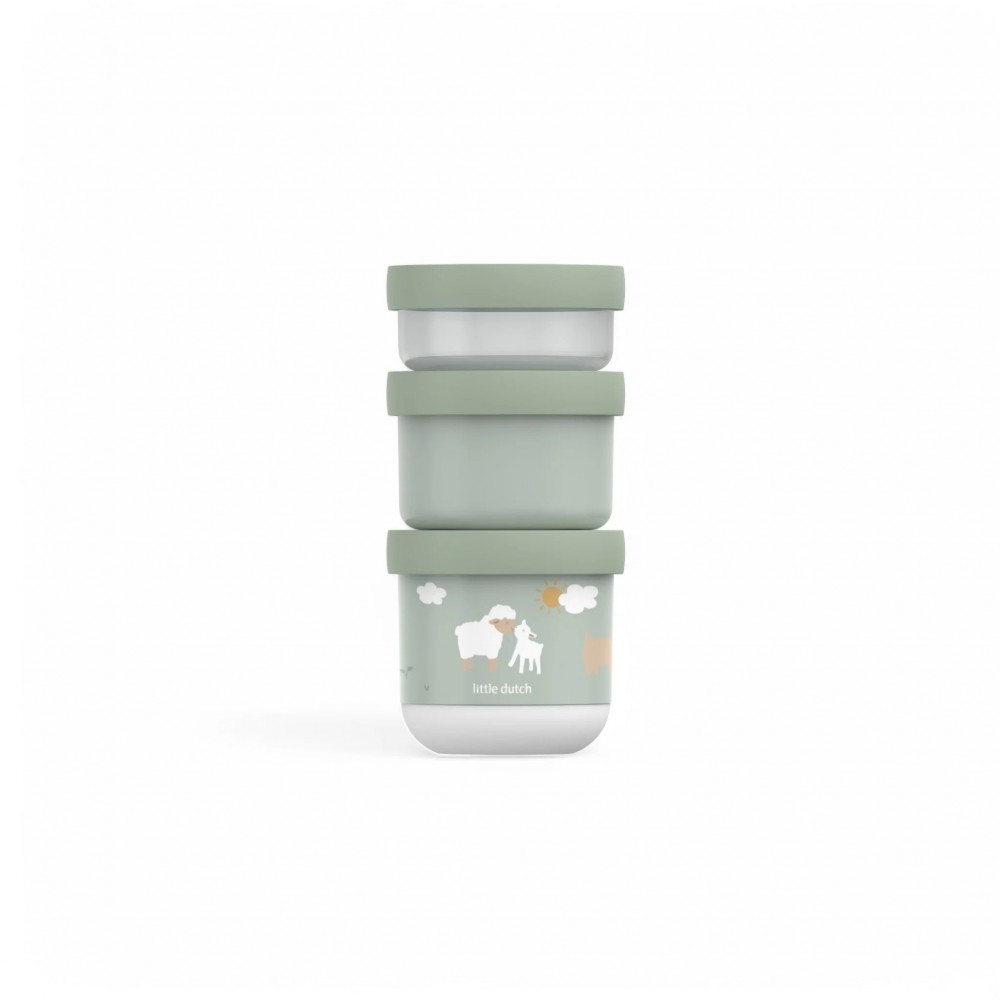 Little Dutch -  Σετ 3 Στοιβαζόμενα Δοχεία Φαγητού Mio Little Farm Little Dutch -  Σετ 3 Στοιβαζόμενα Δοχεία Φαγητού Mio Little Farm