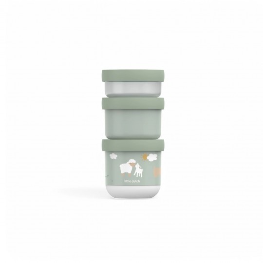 Little Dutch -  Σετ 3 Στοιβαζόμενα Δοχεία Φαγητού Mio Little Farm Little Dutch -  Σετ 3 Στοιβαζόμενα Δοχεία Φαγητού Mio Little Farm