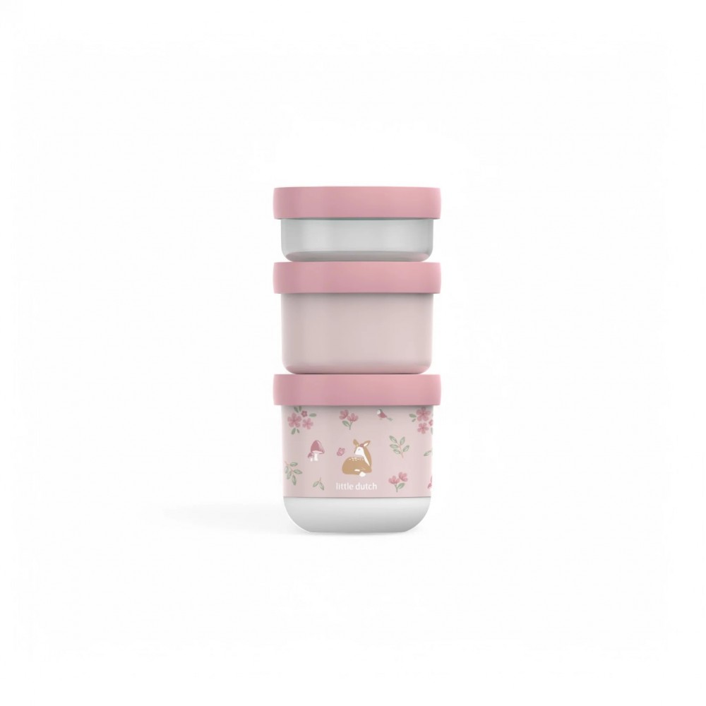 Little Dutch -  Σετ 3 Στοιβαζόμενα Δοχεία Φαγητού Mio Fairy Garden