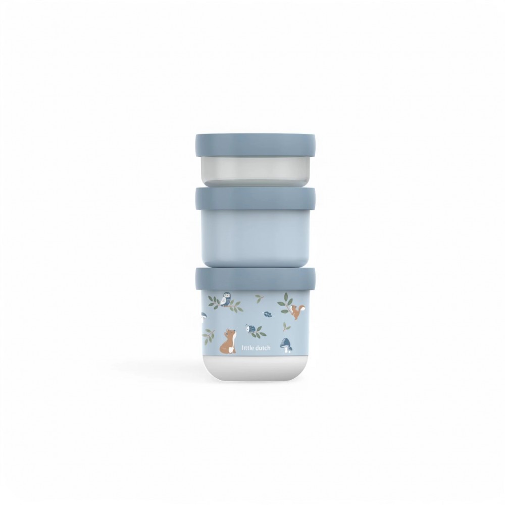 Little Dutch -  Σετ 3 Στοιβαζόμενα Δοχεία Φαγητού Mio Forest Friends