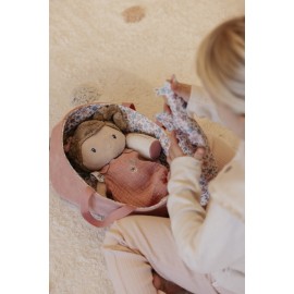 Little Dutch - Υφασμάτινη Κούκλα Μωρό Σε Καλαθούνα Rosa 30cm