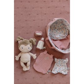 Little Dutch - Υφασμάτινη Κούκλα Μωρό Σε Καλαθούνα Rosa 30cm