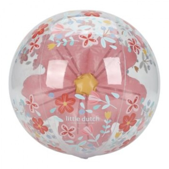 Little Dutch - Μπάλα Παραλίας 3D Pink Flowers 35cm