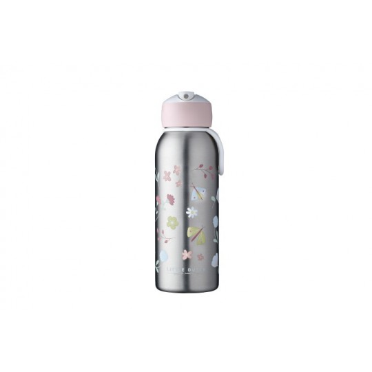 Little Dutch - Ανοξείδωτο Θερμός Flip-Up Campus Flowers & Butterflies 350ml