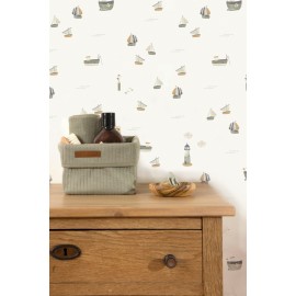 Little Dutch - Ψηφιακή Φωτοταπετσαρία Τοίχου Sailors Bay White 300x280cm