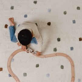 Little Dutch - Χαλί Δωματίου Dot Mixed Blue Με Υπόστρωμα Latex