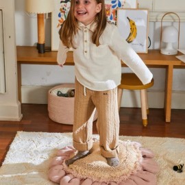 Lorena Canals - Μαξιλάρι Δαπέδου Pink Daisy Ø70cm