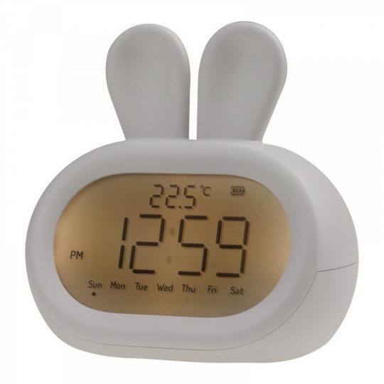 Mary's - Φωτιζόμενο Ηλεκτρονικό Ξυπνητήρι Rabbit Λευκό