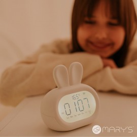Mary's - Φωτιζόμενο Ηλεκτρονικό Ξυπνητήρι Rabbit Λευκό