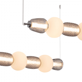 Milagro - LED Κρεμαστό Φωτιστικό Γυάλινο Caro Chrome 110cm 42W