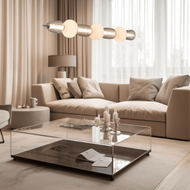 Milagro - LED Κρεμαστό Φωτιστικό Γυάλινο Caro Chrome 110cm 42W