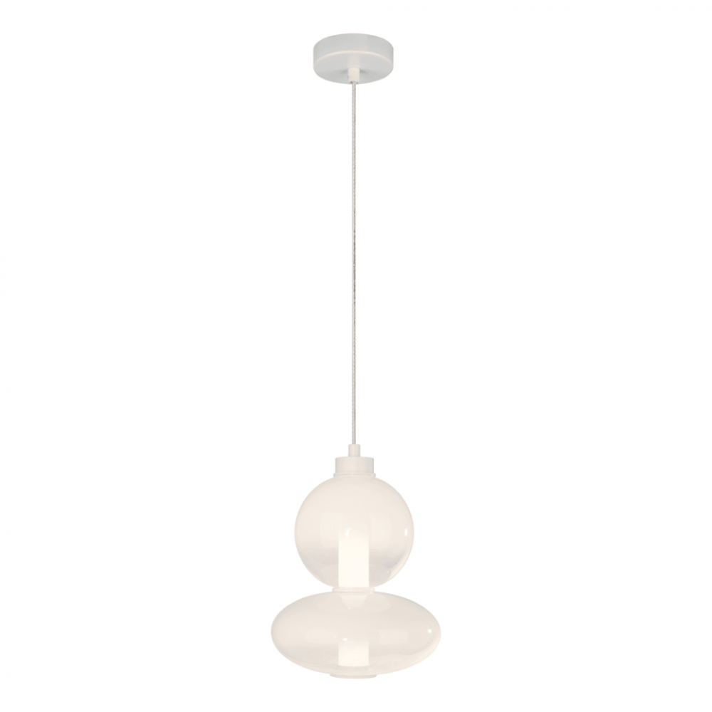 Milagro - LED Γυάλινο Κρεμαστό Φωτιστικό Daphne H43cm 12W Λευκό με Frosted Γυαλί