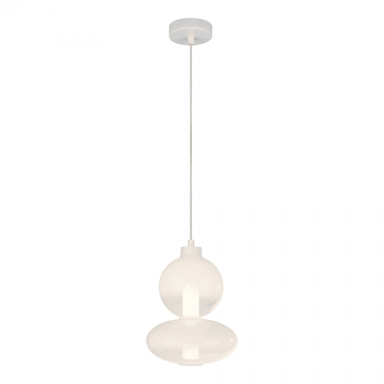 Milagro - LED Γυάλινο Κρεμαστό Φωτιστικό Daphne H43cm 12W Λευκό με Frosted Γυαλί