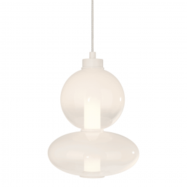 Milagro - LED Γυάλινο Κρεμαστό Φωτιστικό Daphne H43cm 12W Λευκό με Frosted Γυαλί