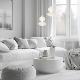 Milagro - LED Γυάλινο Κρεμαστό Φωτιστικό Daphne H43cm 12W Λευκό με Frosted Γυαλί